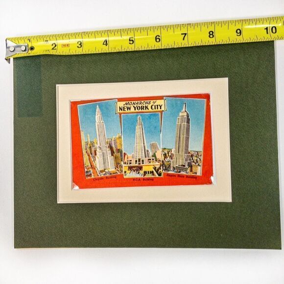 MCM Monarchs of New York City Vintage Postcard Double Matted - Picture 5 of 7